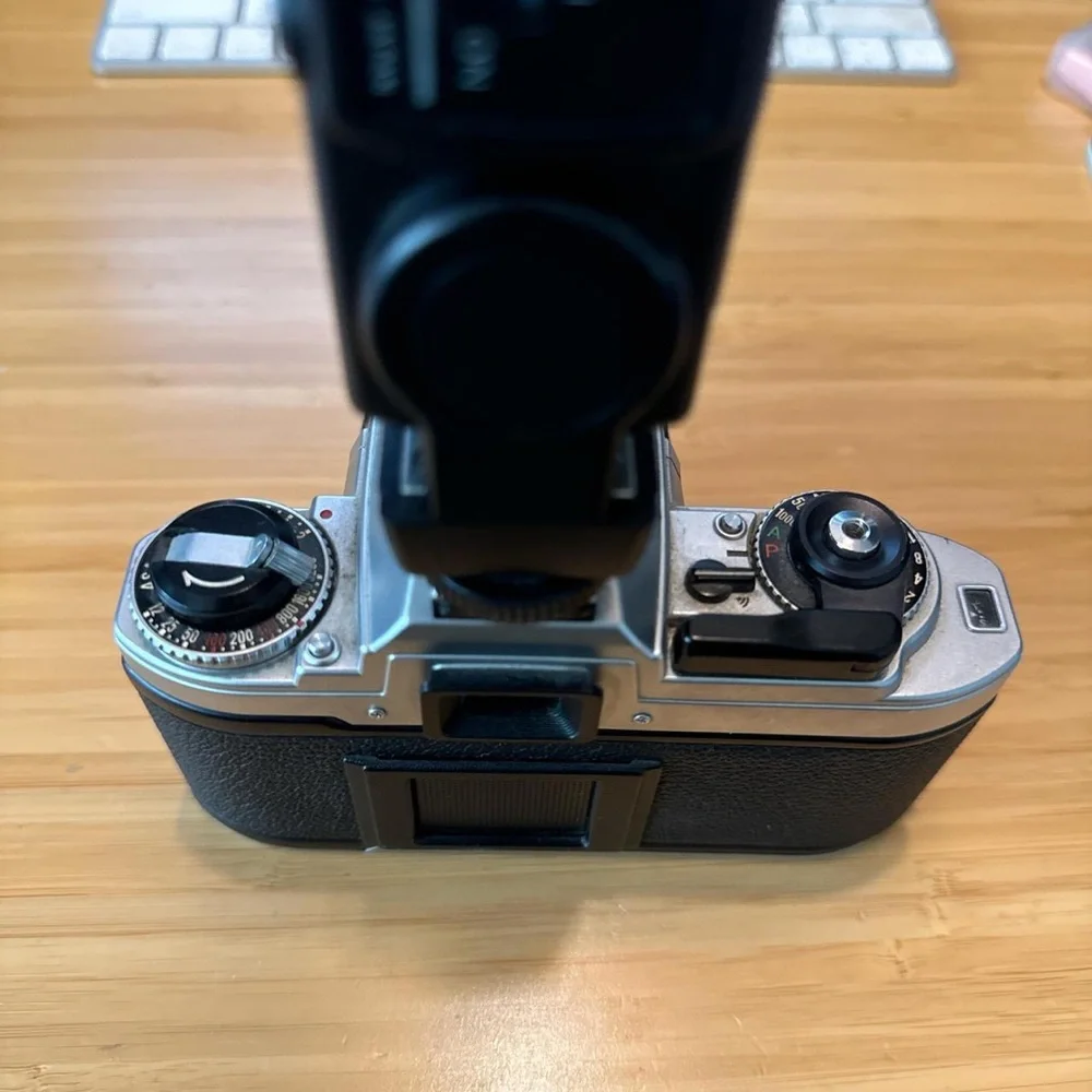 Nikon FG Camera with SB-15 Flash - Black and Silver
